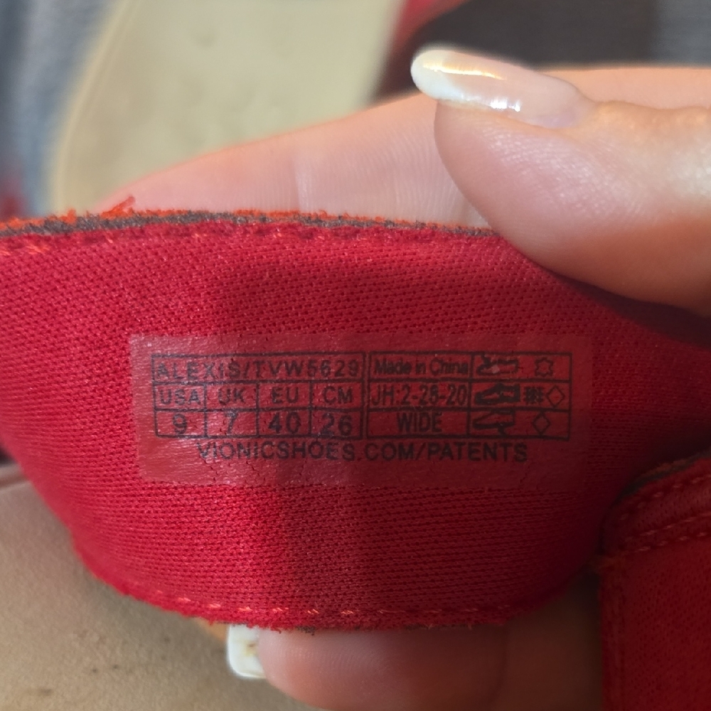 Vionic Red Canvas Slip-On Shoe - Picture 6 of 8